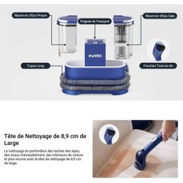 Eureka EUR1744269654558 Aspiradora Quitamanchas NEY 100, 400 W, 85 dB, Depósito 1,5 L, Azul