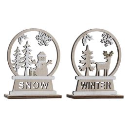 Figura Navidad Alpina DKD Home Decor Natural Blanco 4 x 15 x 12 cm (2 Unidades) Precio: 3.69000027. SKU: B1DW2RZ8HM