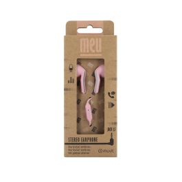 Muvit MEU E56 - Auriculares con cable Jack 3.5 mm para smartphone, altavoz 13 mm, micrófono omnidireccional, color rosa