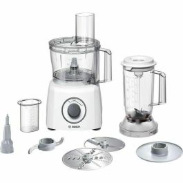 Bosch Robot multifunción MultiTalent3 800W, 2 velocidades y pulso, Bol 2.3L, Bol 1L, Batidora, 2 Discos, Blanco