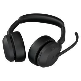 Jabra Evolve2 55 Link380a MS Stereo Auriculares Inalámbricos y Cableados para Oficina y Centro de Llamadas, Negro, Certificado para Microsoft Teams