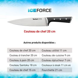 Cuchillo de Cocina Tefal K23207 Negro 7" Acero Inoxidable 20 cm