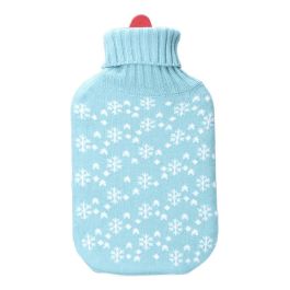 Edm Bolsa de agua caliente modelo azul copos blancos 2 l con funda de lana