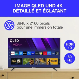 Continental Edison CELED43SVQLD25B6 Televisor QLED 43'' (109 cm) UHD 4K 3840x2160 SMART VIDAA 3xHDMI 2xUSB