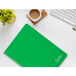 Liderpapel Cuaderno Espiral A4 Witty Tapa Dura 80 Hojas 90gr Cuadro 4mm Con Margen Color Verde