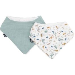 Domiva DOM3700948338582 Pack de 2 Baberos Bandana de Muselina, Talla Única, Estampado Celadón sobre el Agua Precio: 25.4999998. SKU: B1E6PM5YFS