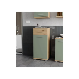 Forte Mueble de Baño FORTE Roble Artesanal / Verde Salvia 40,2 x 28,9 x 87,6 cm