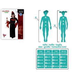 Disfraz Vampiresa Negro Para Niña 7-9 Años, Halloween, Vestido Elegante con Sombrero