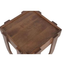 DKD Home Decor Mesita Auxiliar Urban Set de 3 Apilable Marrón Madera de Mango 40 x 45 x 40 cm