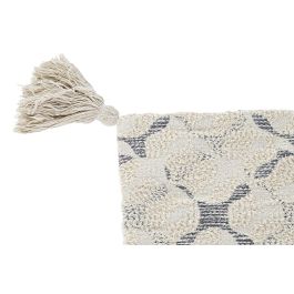 DKD Home Decor Funda Cojín 60x60 cm Beige Algodón/Poliéster con Flecos (4 Unidades)