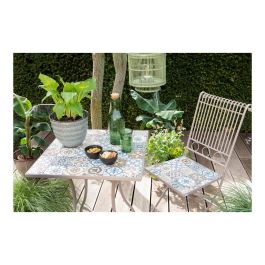 Silla Bistro metálica/mosaico marrón para exterior 45x38x90cm