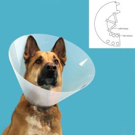Kong Collar Isabelino Quick Fit Transparente Ligero Resistente para Cuello 45-56 cm