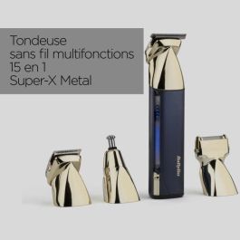 BABYLISS MT992E Recortadora Multiusos Inalámbrica Super-X Metal - 5h de Batería, 4 Cabezales - Edición Gold & Navy