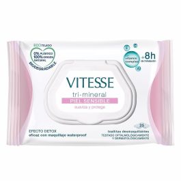 Vitesse TRI-MINERAL PIEL SENSIBLE Toallitas Desmaquillantes para Piel Sensible con Tri-Mineral y Vitamin Complex, 25 unidades Precio: 1.88999943. SKU: B1ESEWLV95