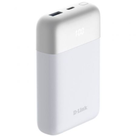 D-Link DPP-101 Powerbank 10000mAh Carga Rápida 18W con USB-C y USB-A Pantalla LED Digital Blanca