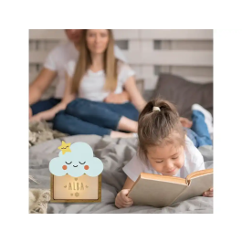 Wondee Lampara Personalizable Little Cloud para Bebé Luz Nocturna Infantil Quit Miedos Madera