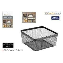 Cesta de metal para organización 30.5 x 30.5 x 15.2 cm - Confortime por Inde (6 Unidades)
