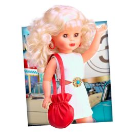 Nancy Nal20000 Colección Evasión Muñeca Reedición Años 70 con Vestido Blanco y Cazadora Roja