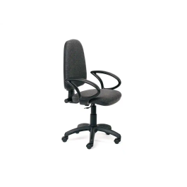 Rocada Silla de Oficina Brazos Fijos Base Nylon Respaldo y Asiento Tela Ignífuga Gris