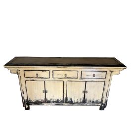 DKD Home Decor Buffet Oriental Madera de Olmo Crema y Marrón Oscuro 176x42x83 cm con 3 Cajones, 4 Puertas y 2 Estanterías Precio: 926.68999984. SKU: S3040623