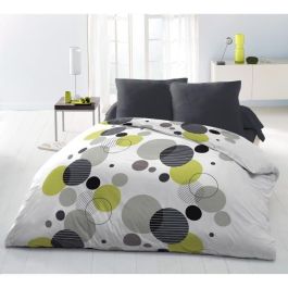 Juego de cama de microfibra - HOME LINGE PASSION - BULLES DE REVE - Funda 220 x 240 cm + 2 fundas de almohada 63 x 63 cm - Gris Juego de cama de microfibra - HOME LINGE PASSION - BULLES DE REVE - Funda 220 x 240 cm + 2 fundas de almohada 63 x 63 cm - Gris
