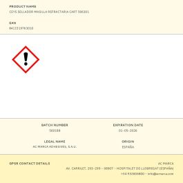 Ceys Masilla Refractaria Sellador Alta Temperatura 506301 - Resiste hasta 1500°C, Uso Interior, Calidad Profesional