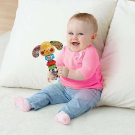 VTech Sonajero Perrito Toby con Luces, Música y Diferentes Texturas para Bebés 0-24 Meses, Juguete Educativo con Pilas Incluidas, 18x13.5x5 cm