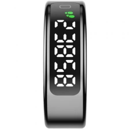 KÖR MAU Anillo Inteligente Rastreador de Actividad LESR01K09 LED IPX8 Negro Acero Inoxidable Monitor Corazón Oxígeno Estrés