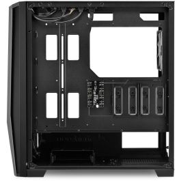 SHARKOON ELITE SHARK TG7M RGB Negro Caja de PC con 4 ventiladores RGB PWM, panel frontal de rejilla, compatible con radiador hasta 360mm y USB Tipo C