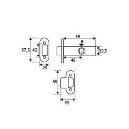 Edm Picaporte Tubular PCT03 Canto Cuadrado 45mm Latonado Edición Limitada