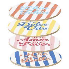 Home Deco Factory Juego de 4 Posavasos Dolce Vita diámetro 10 cm