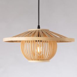 Lámpara Colgante Pembroke Pines de Ratán Natural Estilo Boho-Chic, Compatible Bombillas E27, Iluminación Interior SKD-P80114