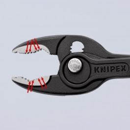 KNIPEX 82 02 200 TwinGrip Alicates universales de agarre frontal bimateria 200mm, Acero Cromo Vanadio Azul/Rojo