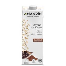 AMANDIN Bebida Vegetal de Avena con Cacao 1 Litro Pack de 6 Unidades Ecológicas, Apta para Veganos Precio: 13.4999997. SKU: B15F8CHL2J