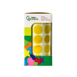 Liderpapel Gomets Círculos Autoadhesivos 20 mm Amarillo Rollo de 2000 Unidades