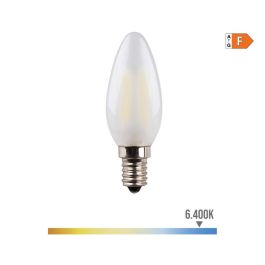 Edm Bombilla de vela LED filamento, cristal mate E14 4,5W 470lm 6400K luz fría Ø3,5x9,8cm Precio: 4.49999968. SKU: S7901448