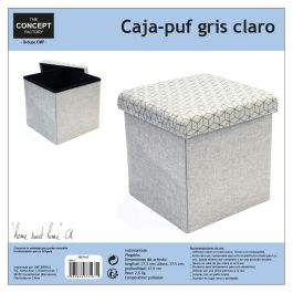 Caja-Puf Plegable Gris Claro Home Deco Factory