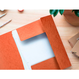 Q-connect Carpeta KF02170 Gomas Cartón Simil-Prespan Solapas 320x243 mm Naranja