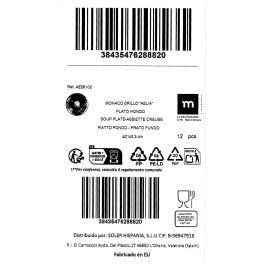 La Mediterranea Plato Hondo Aelia Monaco Brillo Ø21 cm (12 Unidades)