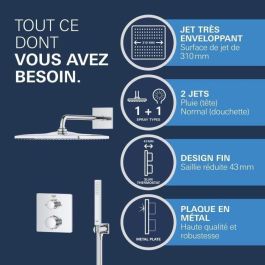 Grohe 34881000 Conjunto de ducha empotrado 1 chorro Mezclador termostático Gris Grohe 34881000 Conjunto de ducha empotrado 1 chorro Mezclador termostático Gris