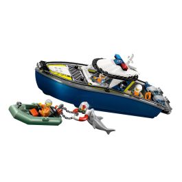 LEGO 60456 City Persecución en Barco de Policía: Set de Juguete con Bote, Ladrón y Tiburón. Ideal para Niños +6 Años
