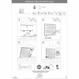 Saint Gobain Vidrio Inferior Campana Extractora Esmaltado Negro 70x60 cm Templado EN12150 con Kit Fijación