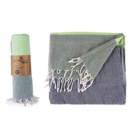 Multiusos Giftdecor 160x200 cm, rayas verde, algodón (12 Unidades) Precio: 140.59000043. SKU: S3610333