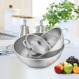 Quttin Escurridor de Cocina de Acero Inoxidable 25.5 cm x 10 cm - Utensilio para Drenar Alimentos (12 Unidades)