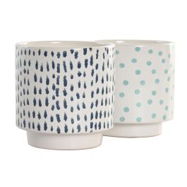 Macetero Urban DKD Home Decor Blanco Azul Marino 14 x 14 x 14 cm Set de 3 (8 Unidades) Macetero Urban DKD Home Decor Blanco Azul Marino 14 x 14 x 14 cm Set de 3 (8 Unidades)