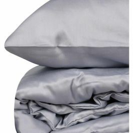 Juego de cama 220x240 cm + 2 fundas de almohada 60x60 cm - 100% Algodón Satén - Gris - MEN8681875218565