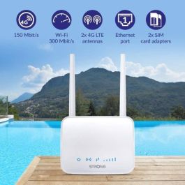 Strong 4GROUTER350M Router de Red Móvil 4G LTE Wi-Fi N300 Mbps para Hogar, con Puerto Ethernet y Diseño en Blanco Strong 4GROUTER350M Router de Red Móvil 4G LTE Wi-Fi N300 Mbps para Hogar, con Puerto Ethernet y Diseño en Blanco