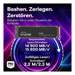 Crucial T710 2TB SSD Interno PCIe 5.0 M.2 2280 NAND TLC 232 Capas 14500 MB/s