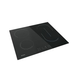 Candy CH64CCB Placa Vitrocerámica 4 Zonas 6500W 56x49 cm Cristal Negro Controles Frontales Seguridad Infantil Bordes Rectos