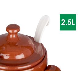La Dehesa Tinaja con Cuchara 2500 ml, Barro no Refractario, 21x30x17 cm, Color Miel